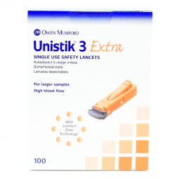 Unistik 3 Owen Mumford AT 1012-Unistik 3 Extra Safety Lancet, Lancets (BX) - Unistik 3 Extra Safety 